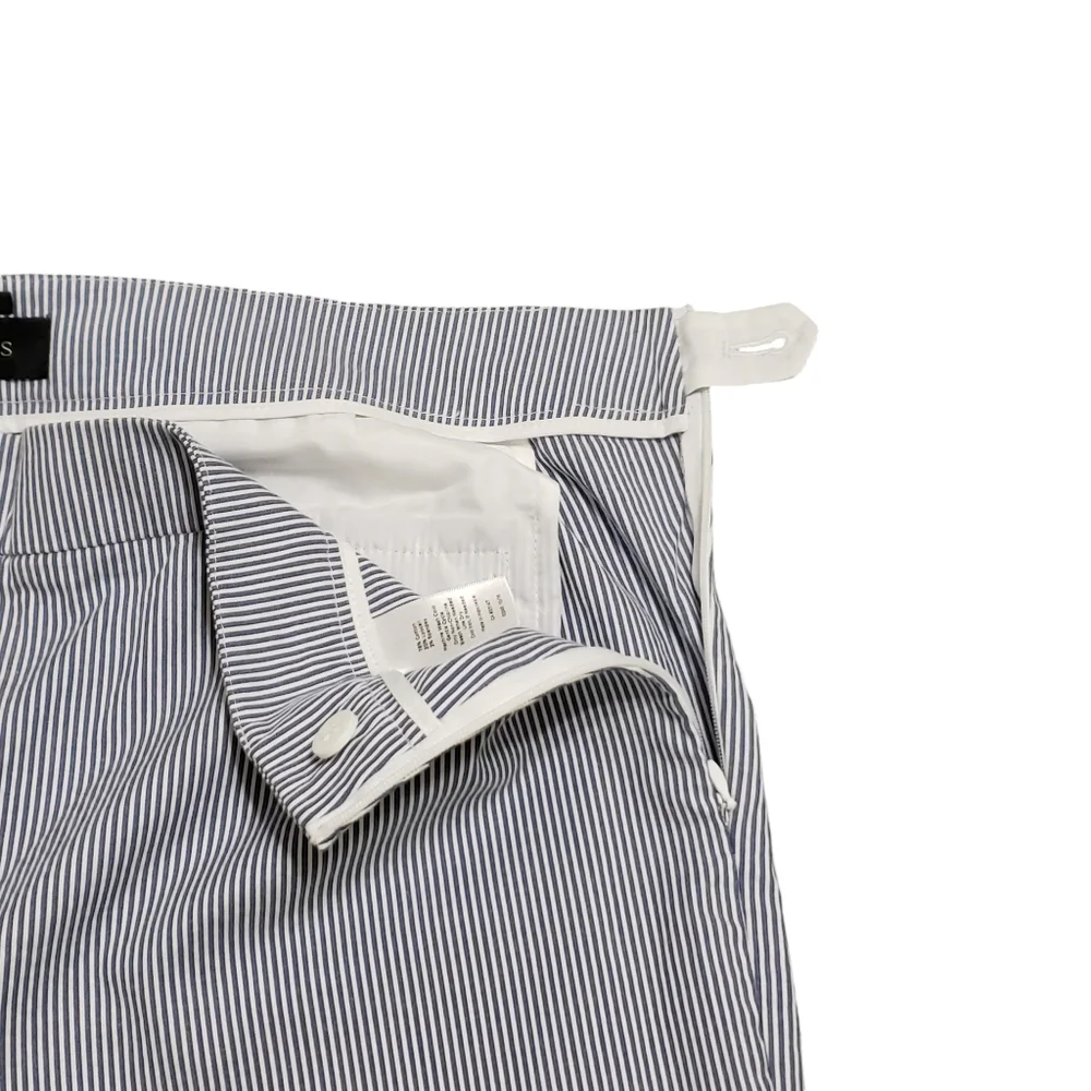 Talbots‎ Chatham Pinstripe Slim Ankle Side Zip Pants Blue/White Womens Sz 14